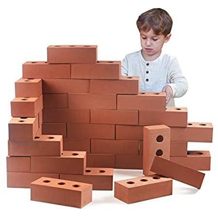 独特な - USA 特別価格Playlearn ブロックビルディングブロック 建設・積み重ね用好評販売中 50個 フォームピース 実際レンガサイズ 子供用 ハウス、建物