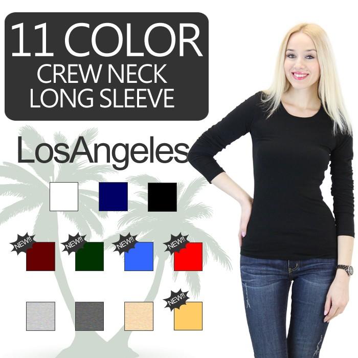 Tシャツ レディース タイト フィット 無地 クルーネック 長袖 ベーシック シンプル インナー ストレッチ インポート メール便 送料無料 Puffy Pez Pp Puffy Pez 通販 Yahoo ショッピング