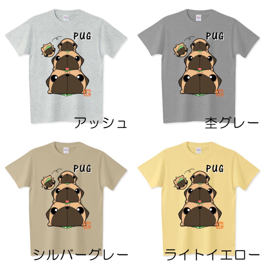 色・サイズ豊富 パグ武将（フォーン） 5.6オンスTシャツ（ぱぐ グッズ）｜pugbiiki｜03