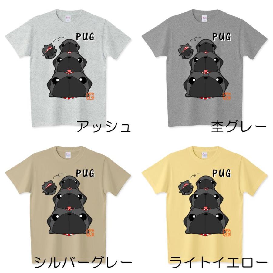 色・サイズ豊富 パグ戦士（黒パグ）5.6オンスTシャツ（ぱぐ グッズ）｜pugbiiki｜04