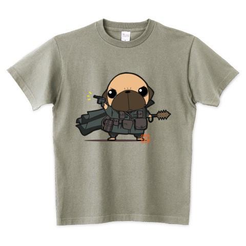 色・サイズ豊富 パグ戦士（フォーン）5.6オンスTシャツ（ぱぐ グッズ）｜pugbiiki