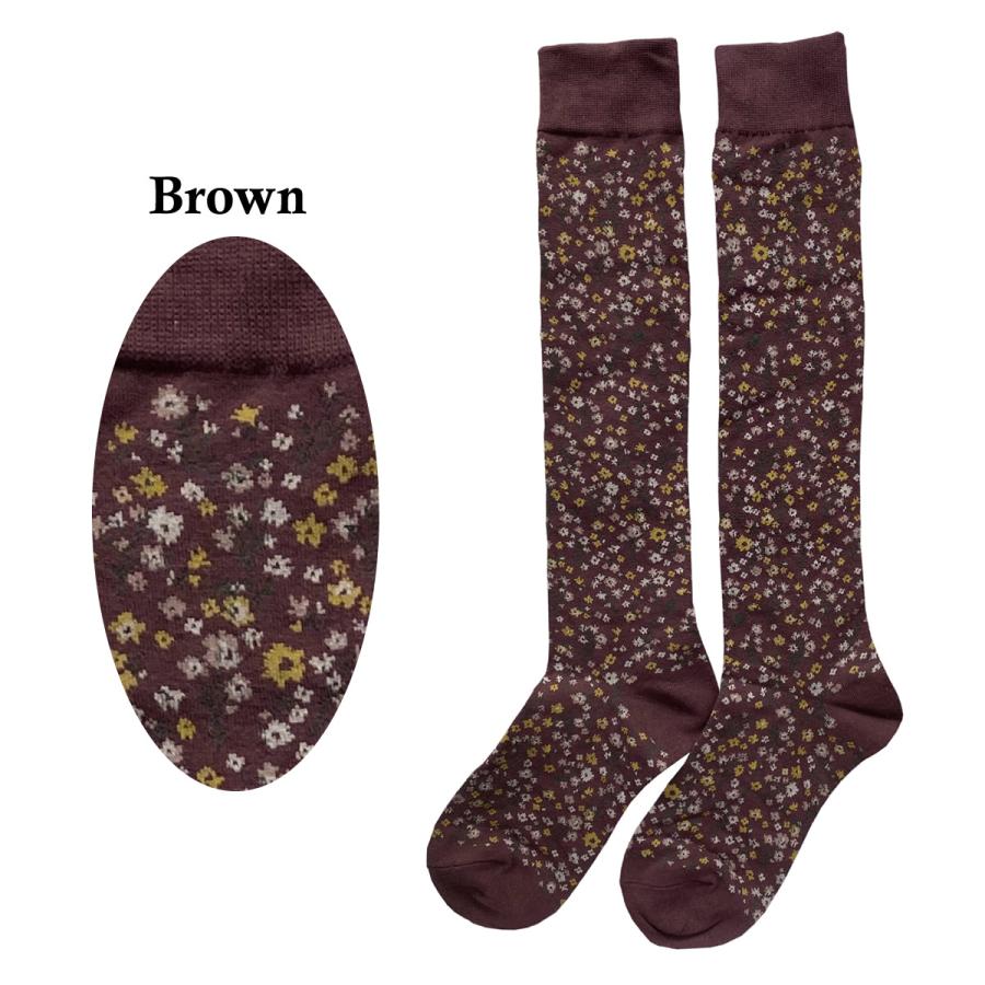 花ぺちゃぺージ　韓国靴下 即納 送料無料 ハイソックス レディース 靴下 22-25cm 花柄