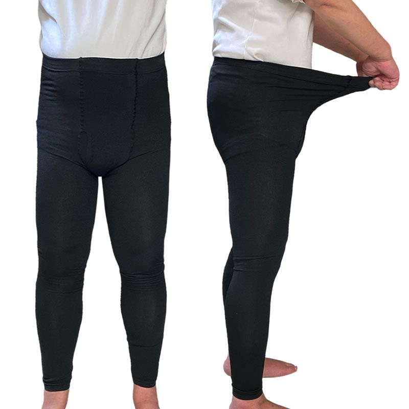 裏起毛 LL-3Lメンズ レギンス 冬 前開き スパッツ タイツ 両面マチ付 160デニール 10分丈 ブラック 無地 あったか 暖かい 長ズボン下 防寒 冷え性 肌着 インナー |  | 09