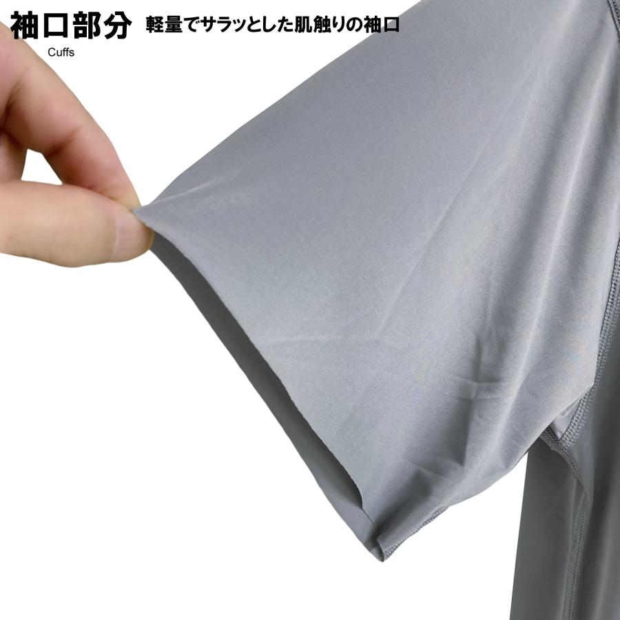 送料無料 接触冷感 メンズ ルームウエア 半袖シャツ + ハーフパンツ 上下セット 薄手 大きいサイズ M L XL 半袖丸首シャツ アイスシルク 軽い 下着 Tシャツ |  | 10