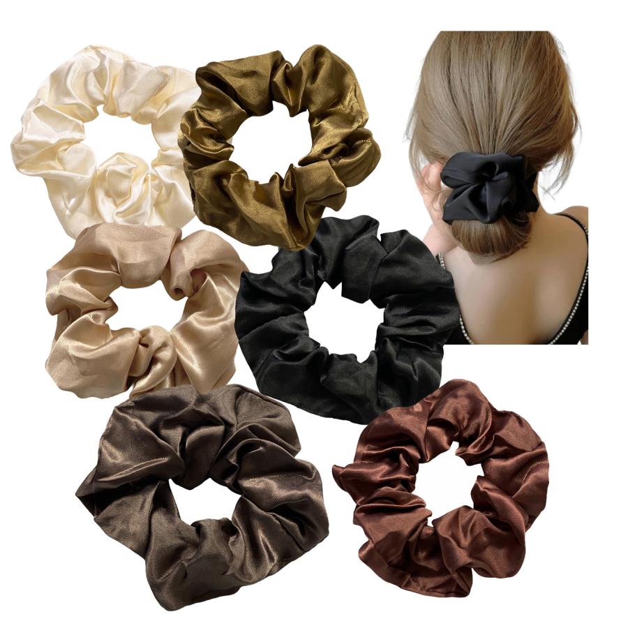 送料無料 6本セット シュシュ ヘアゴム 髪留め 髪の毛が絡まない