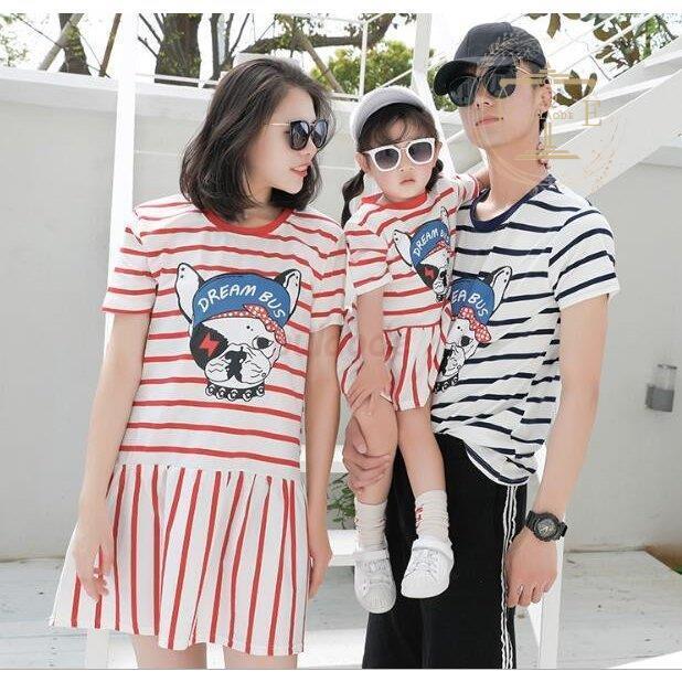 親子ペアルック半袖ｔシャツ家族お揃い可愛い犬柄パパ ママ キッズ兄妹ペア服tシャツワンピース女の子男の子ボーダー レディース メンズ夏 Js0517 Ncqz100 プラウド 通販 Yahoo ショッピング