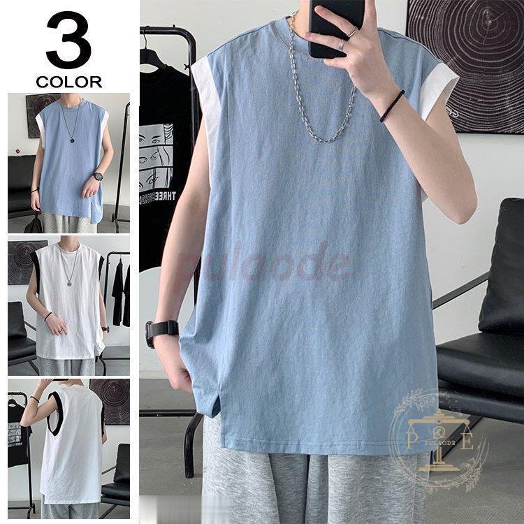 コットンベスト タンクトップ メンズ 重ね着風 おしゃれ ノースリーブtシャツ 袖なし 配いろ スポーツ 夏 男の子 Pu0726 Xin193 プラウド 通販 Yahoo ショッピング