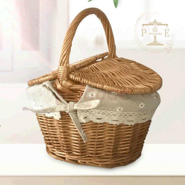 カゴバスケット バスケット ふた付き ピクニック ピクニックバスケット かごバッグバッグ ふたつき 蓋付き 北欧 おしゃれ 持ち手 カゴ 蓋つき Pu0810 Gh8 プラウド 通販 Yahoo ショッピング