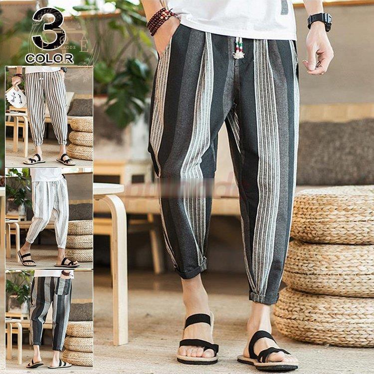ストライプパンツ メンズ サルエルパンツ ストライプ クロップドパンツ テーパード スラックス 七分パンツ イージーパンツ Pu07 Sk2 プラウド 通販 Yahoo ショッピング