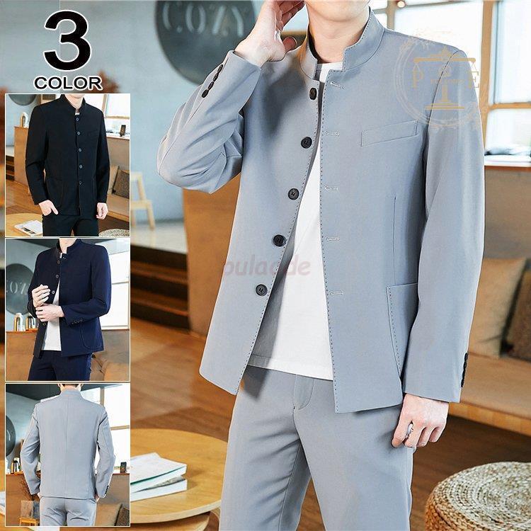 スーツ メンズ スリーピーススーツ チャイナ風スーツ 立ち襟 おしゃれ ビジネススーツ 2点セット 新生活 スリム 紳士服 50代60代 Rx414 dx478 プラウド 通販 Yahoo ショッピング