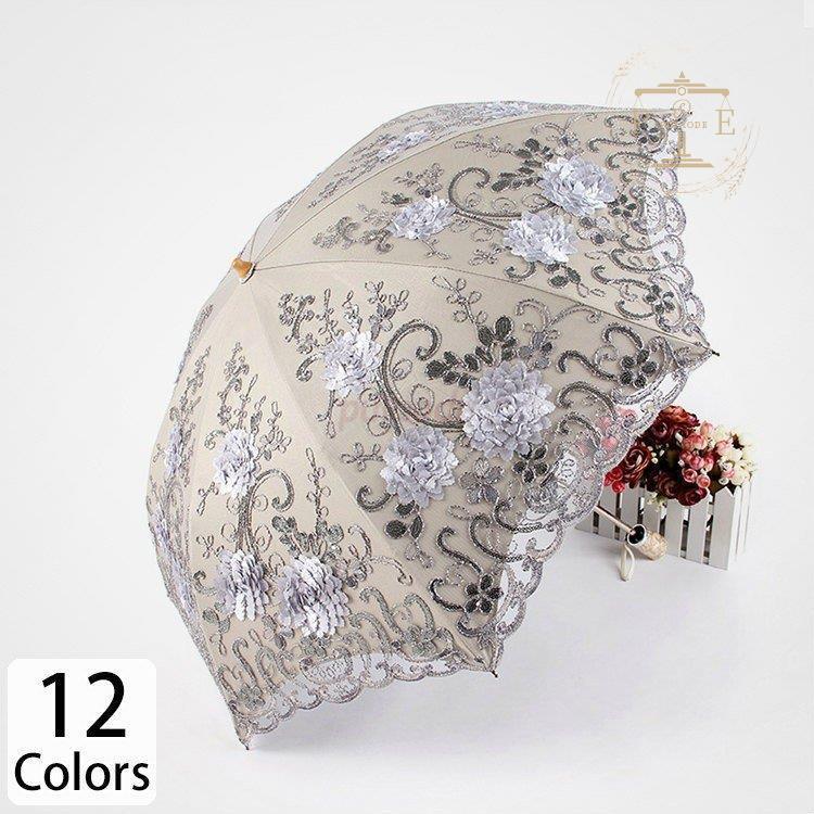 当店の記念日 傘 おしゃれ 優雅なライフスタイル レディース ピンク フラワー 華やか マダム 上品 エレガント 刺繍 花柄 軽量 おしゃれ ジャンプ 折り畳み傘 折りたたみ傘 耐風 晴雨兼用 可愛い 傘