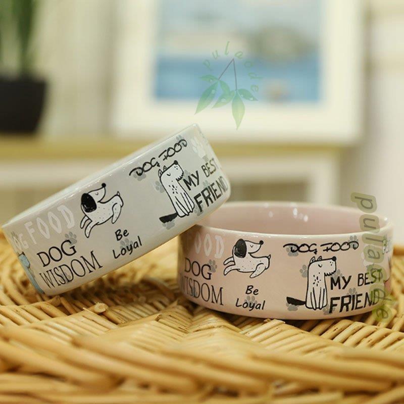 ペット用食器 セラミック 陶器 犬用 猫用 ペット用品 フードボール エサ皿 餌入れ 円形 イラスト ロゴ 可愛い Zy0506 03rsk186 プラウド 通販 Yahoo ショッピング