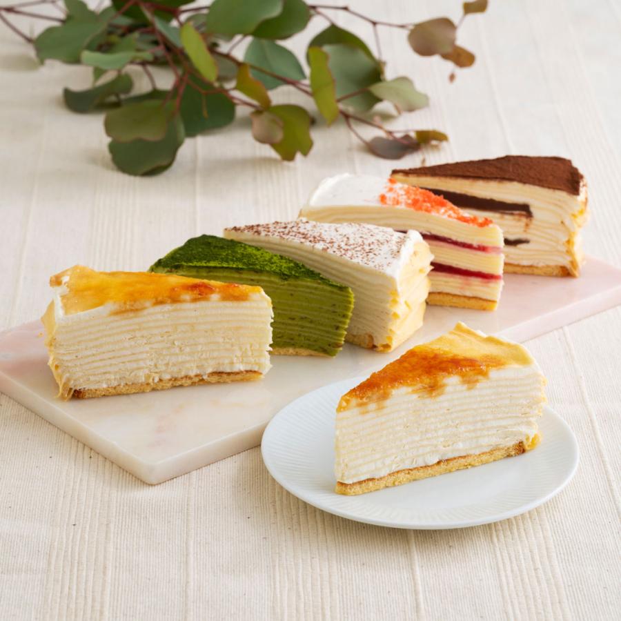 送料無料 シュシュクレープギフト もっちり食感の手作りミルクレープ5種食べ比べセット 6個入 ケーキ 誕生日プレゼント お祝い お礼 ギフト 手土産 M1019g Regaloセレクトギフト 通販 Yahoo ショッピング