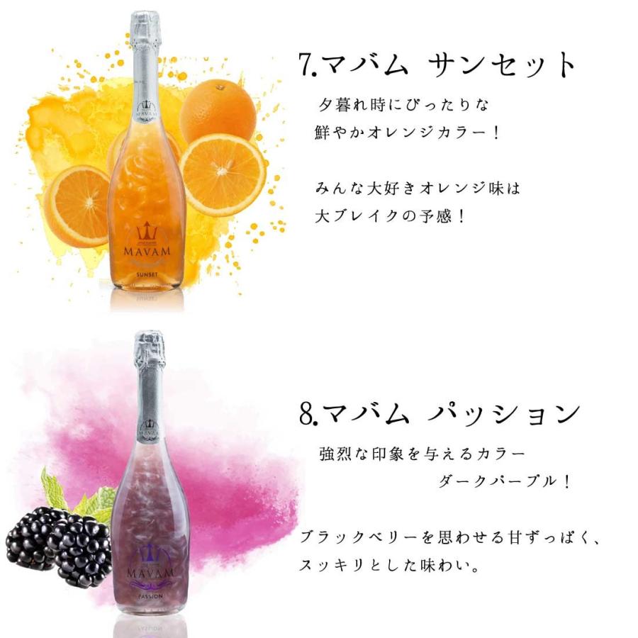 ３本ご購入で送料無料 低アルコール マバム メタリック効果のローアルコール スパークリングワイン 750ml×１本 8種類より選べる｜pulchrade-shop｜05