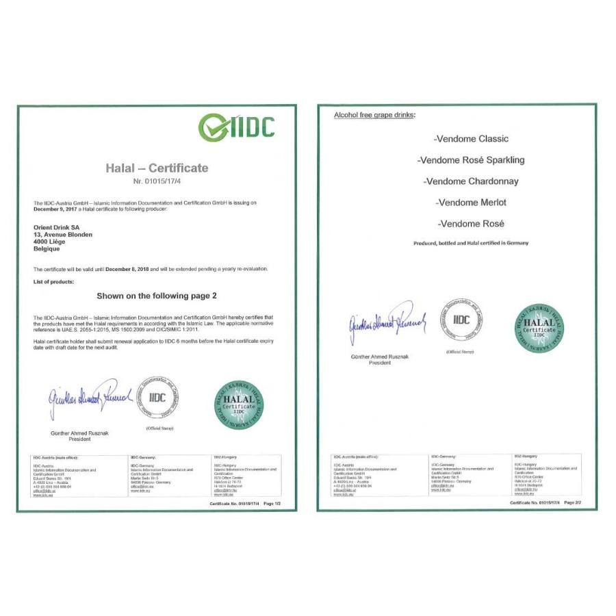 送料無料 ノンアルコールワイン VENDOME ヴァンドーム 750ml 6本セット クラシック スパークリング ドイツ産 辛口 シャンパン