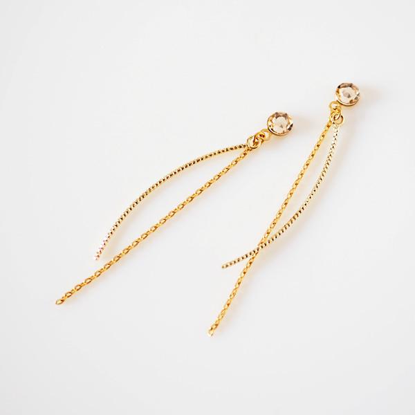 貼るピアス シンプル 揺れる イヤリング 痛くない カーブ＆ストレートライン | 