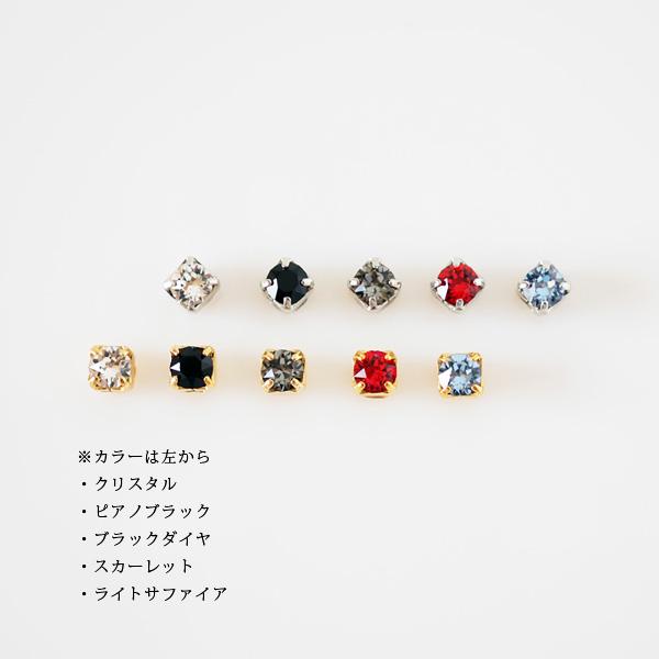貼るピアス スワロフスキー 3mm イヤリング 痛くない 50代 40代 カジュアル |  | 04