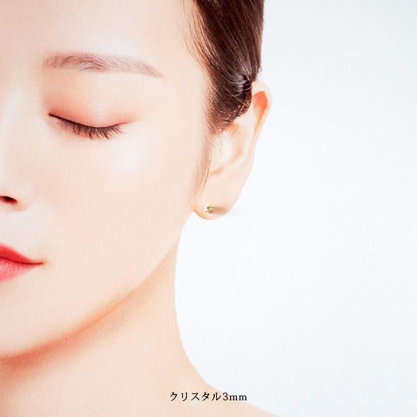 貼るピアス スワロフスキー 3mm イヤリング 痛くない 50代 40代 カジュアル |  | 05
