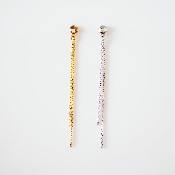 イヤリング チェーン 痛くない 揺れる 40代 50代 ゴールド シルバー | 