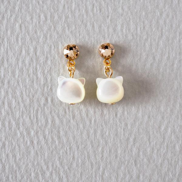 貼るピアス 猫 イヤリング 揺れる 痛くない 40代 カジュアル 上品 |  | 03