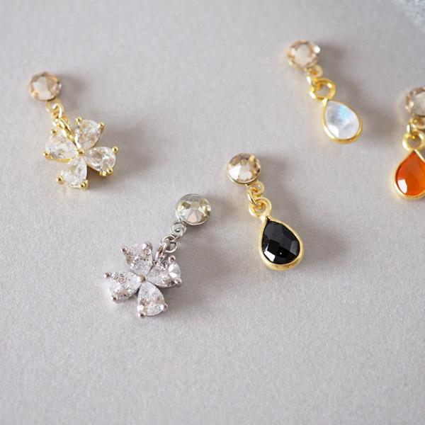 貼るピアス 天然石 シンプル ラブラドライト イヤリング 痛くない 40代 |  | 06