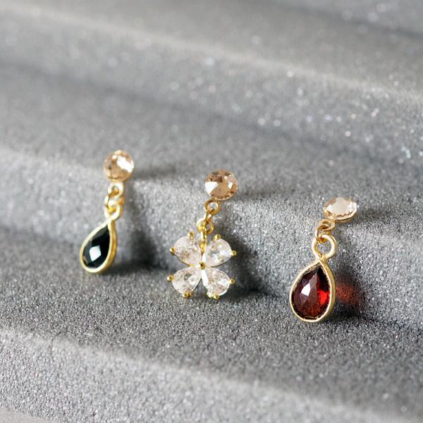 貼るピアス 天然石 シンプル ラブラドライト イヤリング 痛くない 40代 |  | 07