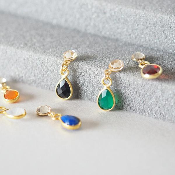 貼るピアス 天然石 シンプル ラブラドライト イヤリング 痛くない 40代 |  | 08