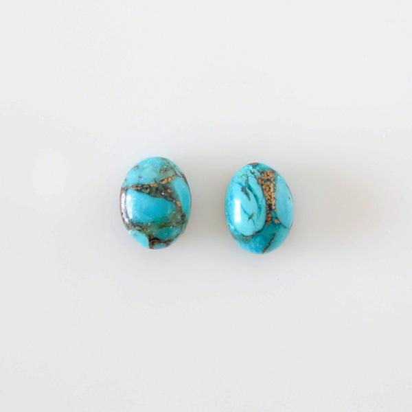 貼るピアス 天然石 ターコイズ イヤリング 痛くない 40代 カジュアル オーバル | 