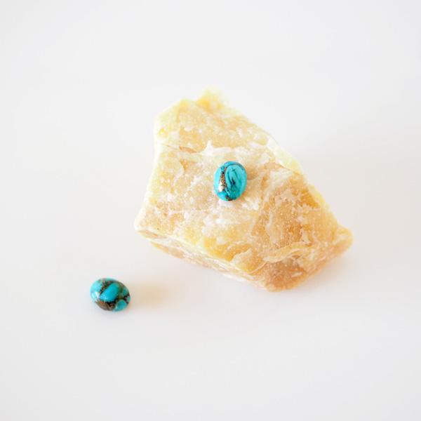 貼るピアス 天然石 ターコイズ イヤリング 痛くない 40代 カジュアル オーバル |  | 07