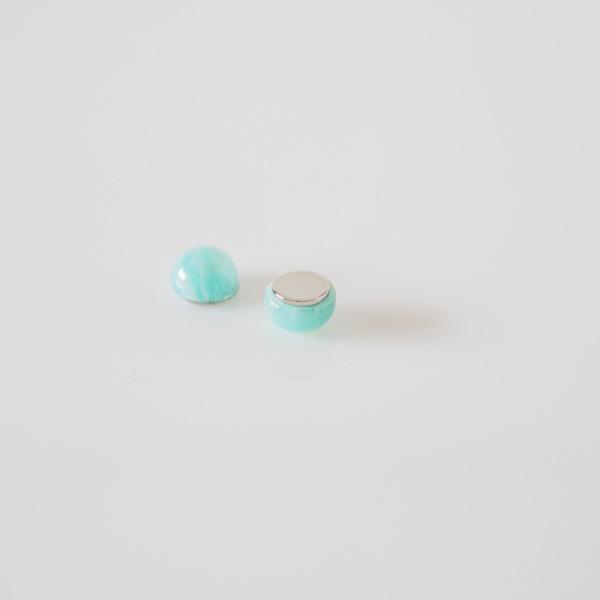 貼るピアス 天然石 シンプル イヤリング 痛くない 40代 アマゾナイト 5mm |  | 02