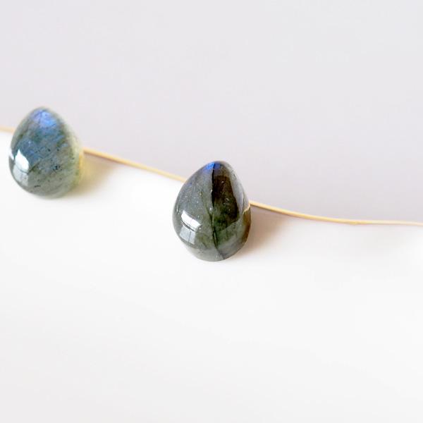 貼るピアス 天然石 しずく イヤリング 痛くない 40代 ラブラドライト | 