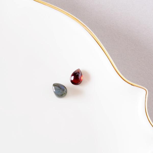 貼るピアス 天然石 しずく イヤリング 痛くない 40代 ラブラドライト |  | 06