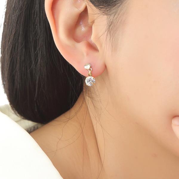 イヤリング 痛くない 揺れる 50代 40代 上品 結婚式 貼るピアス |  | 01