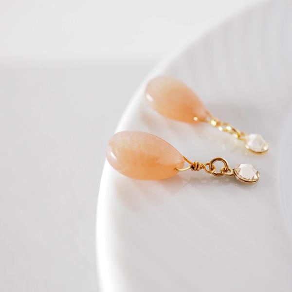 イヤリング 天然石 痛くない 揺れる シンプル 50代 40代 貼るピアス |  | 02