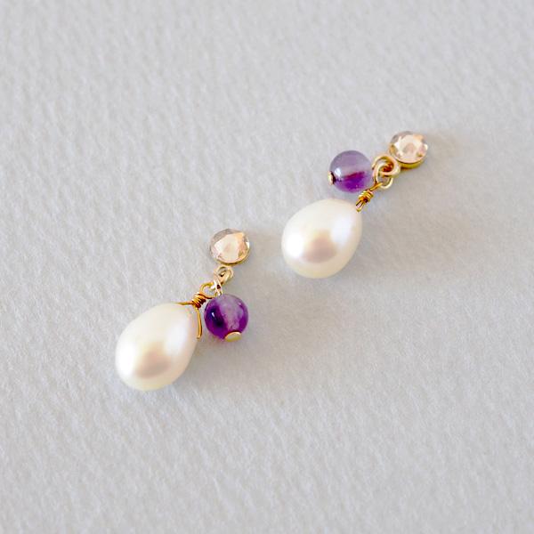 イヤリング パール 痛くない 揺れる 50代 40代 貼るピアス |  | 01