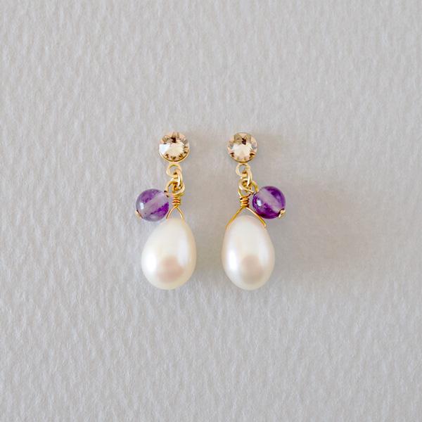 イヤリング パール 痛くない 揺れる 50代 40代 貼るピアス |  | 03