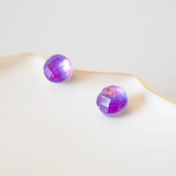 イヤリング 天然石 痛くない シンプル 上品 一粒 50代 貼るピアス | 