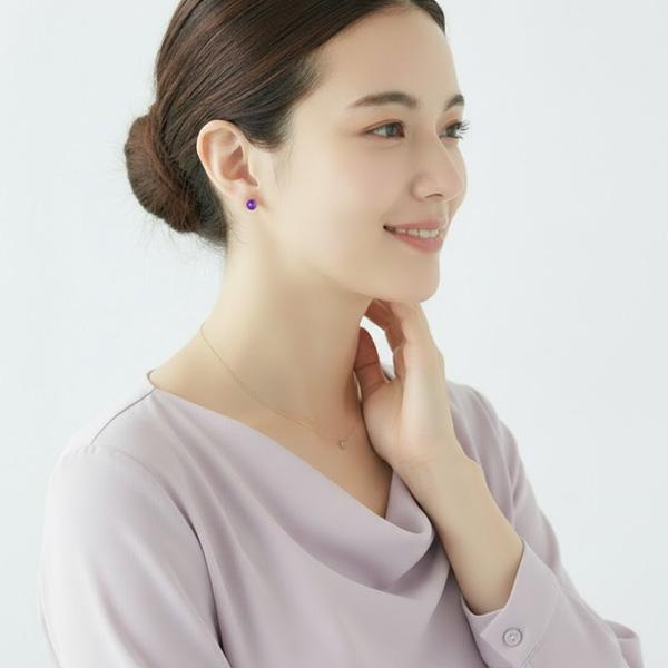 イヤリング 天然石 痛くない シンプル 上品 一粒 50代 貼るピアス |  | 06