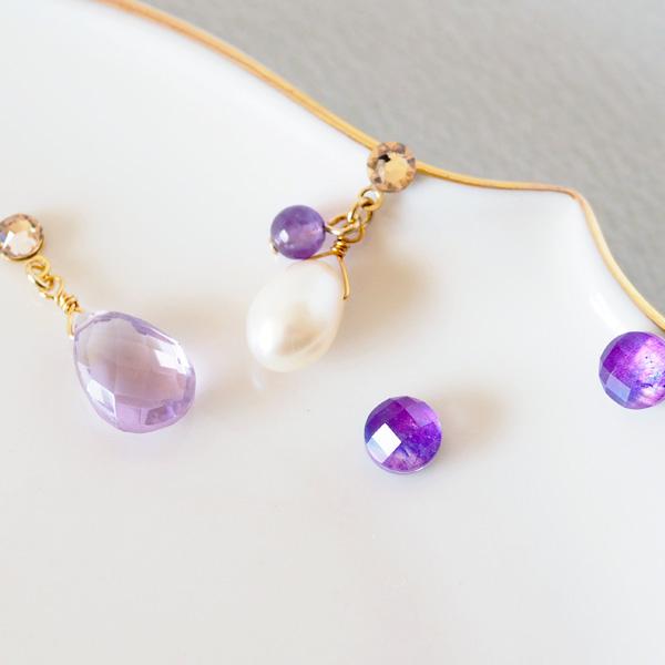 イヤリング 天然石 痛くない シンプル 上品 一粒 50代 貼るピアス |  | 07