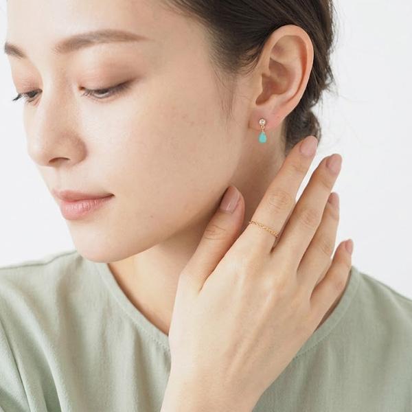 イヤリング 痛くない 揺れる 青 小さめ 40代 カジュアル 50代 貼るピアス |  | 08