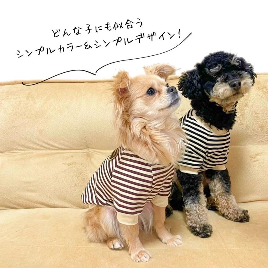 犬 服 春 秋冬 犬の服 ドッグウェア ペット服 小型犬 中型犬 大型犬 チワワ トイプードル 柴犬 服 安い 通気性 シンプルボーダートレーナー｜pulin｜04