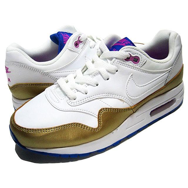 nike air max 1 white and gold