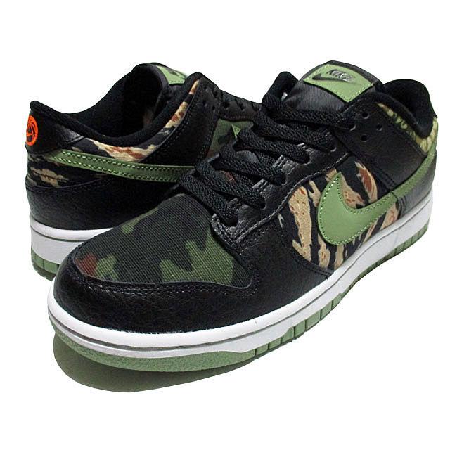DH0957-001 NIKE DUNK LOW SE ナイキ ダンク camoflage カモフラ BLACK/OIL GREEN-WHITE｜pulse-world｜02