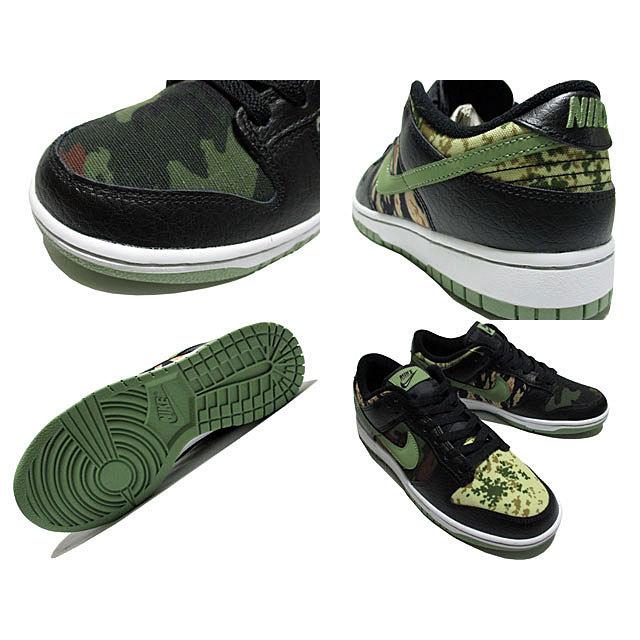 DH0957-001 NIKE DUNK LOW SE ナイキ ダンク camoflage カモフラ BLACK/OIL GREEN-WHITE｜pulse-world｜03