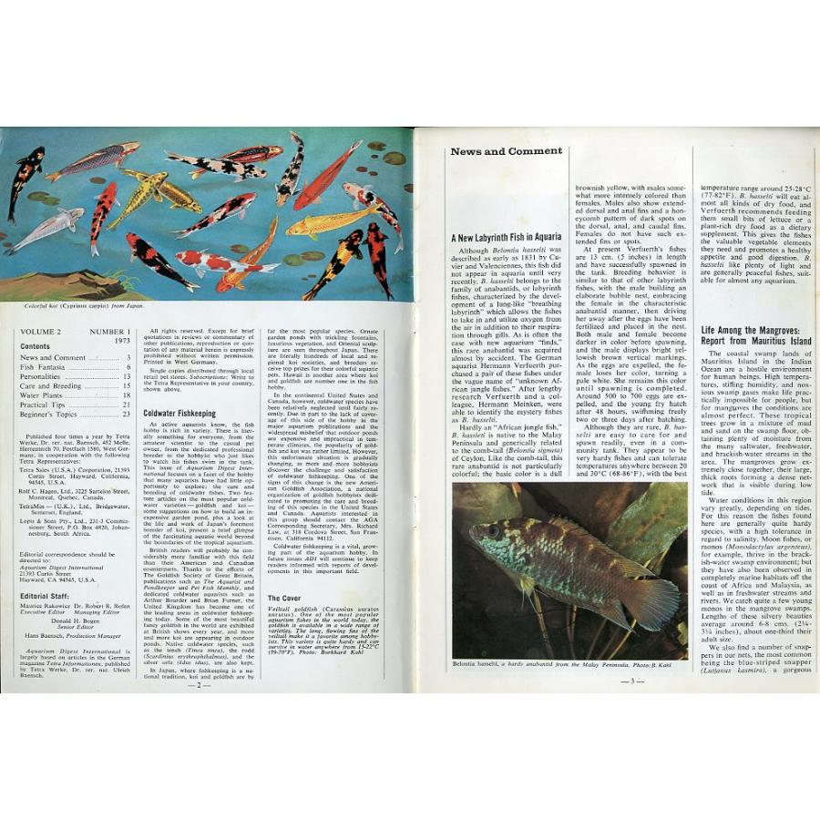 【Tetra】Aquarium Digest International  1973年・No.5 |  | 01