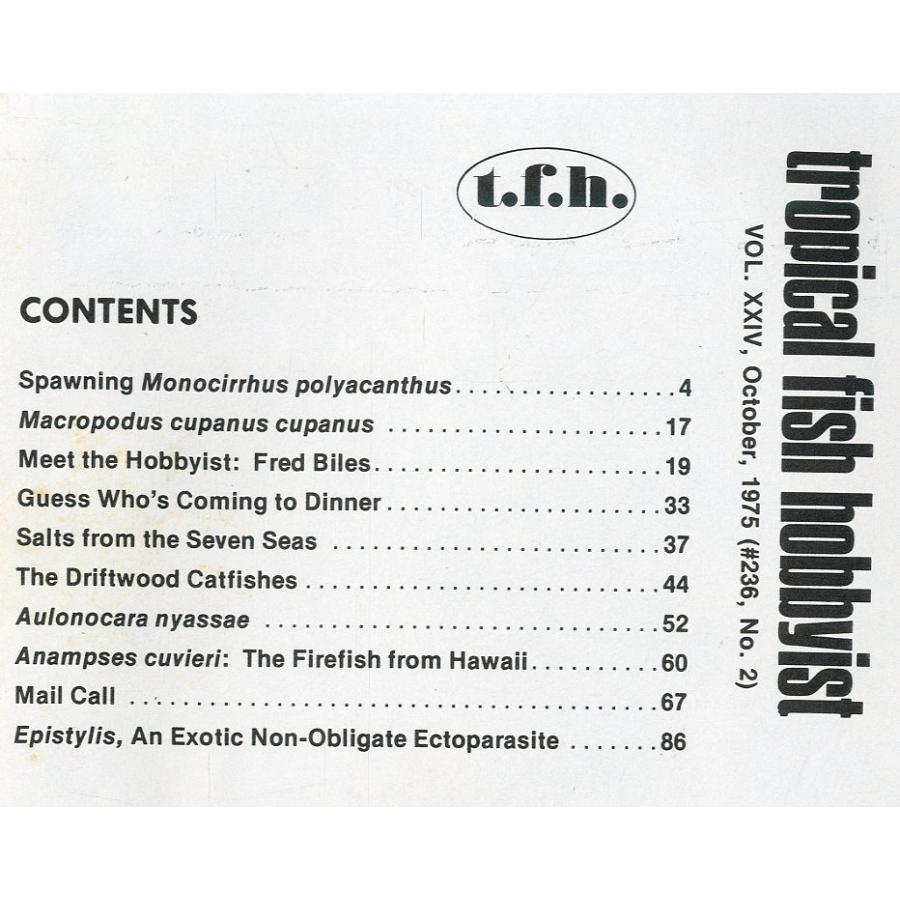 Tropical  Fish  Hobbyist (トロピカルフィッシュホビイスト）1975年10月号 |  | 01