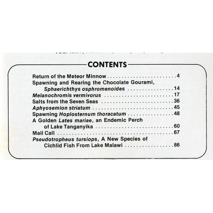 Tropical  Fish  Hobbyist (トロピカルフィッシュホビイスト）1975年11月号 |  | 01