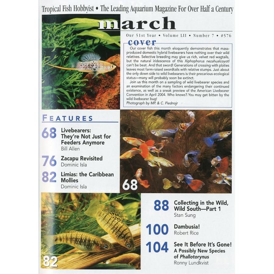 Tropical  Fish  Hobbyist (トロピカルフィッシュホビイスト）2004年3月号 |  | 01