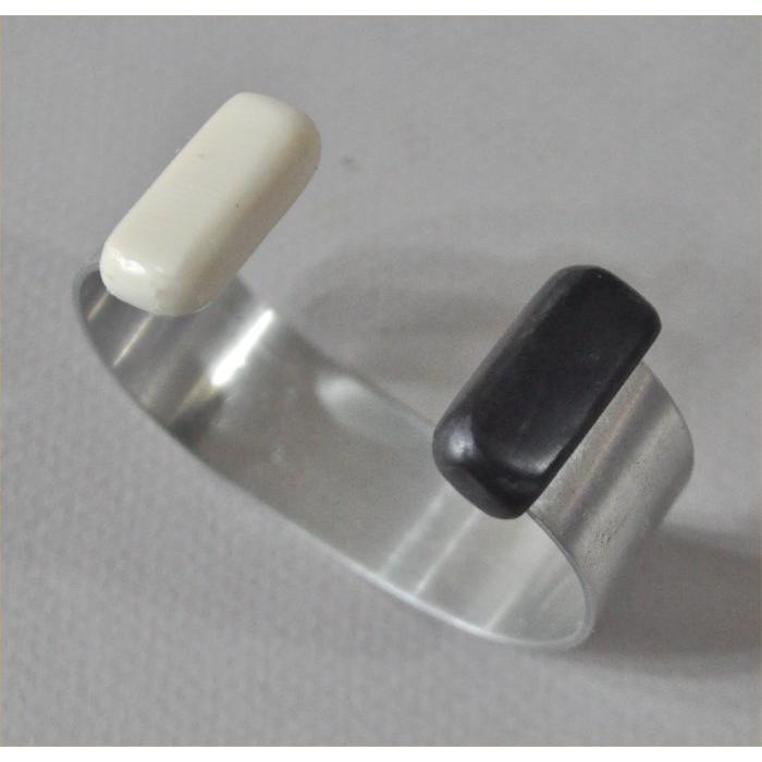 アルミバングルの青黒檀とキャップセット１９ｍｍ幅 | 