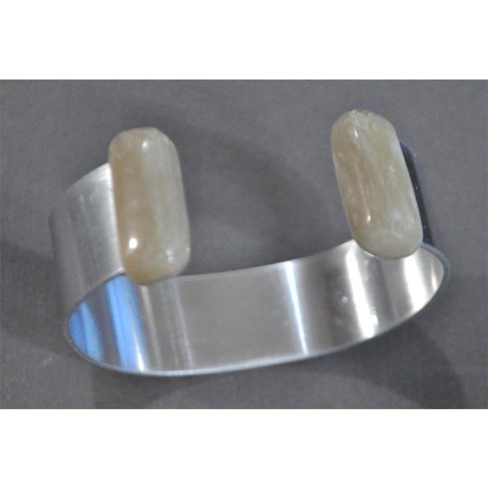 ナンタケットバスケット用の白水牛の角キャップのアルミバングル１９ｍｍ幅 |  | 02